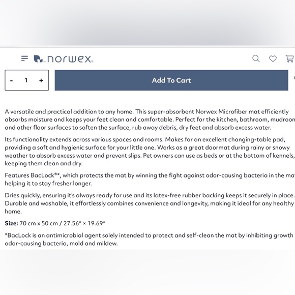 Norwex Chenille Gray Mat - Picture 7 of 7